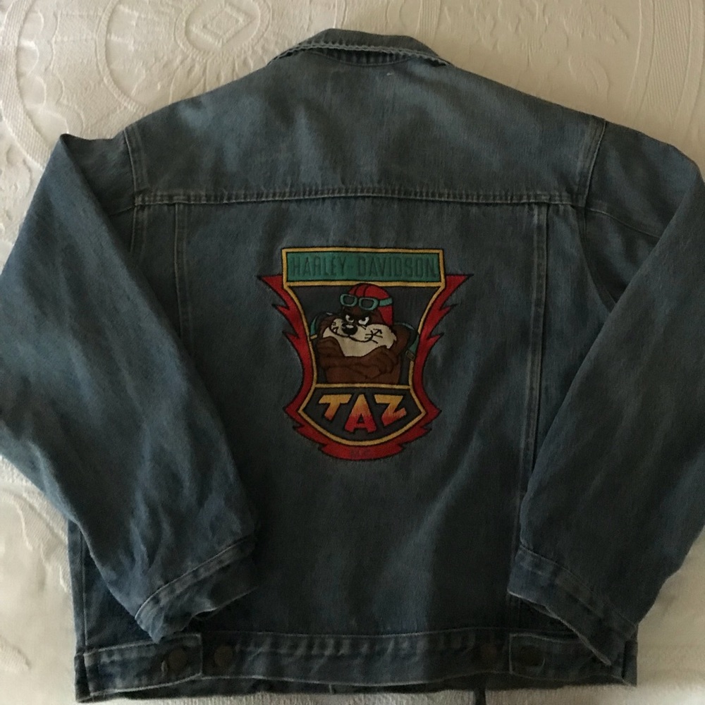 Harley Davidson embroidered jean jacket